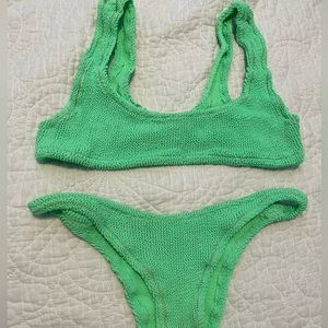Reina Olga Crinkle Bikini Set Green